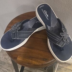 Clarks Women's Dark Blue Floral Sandals